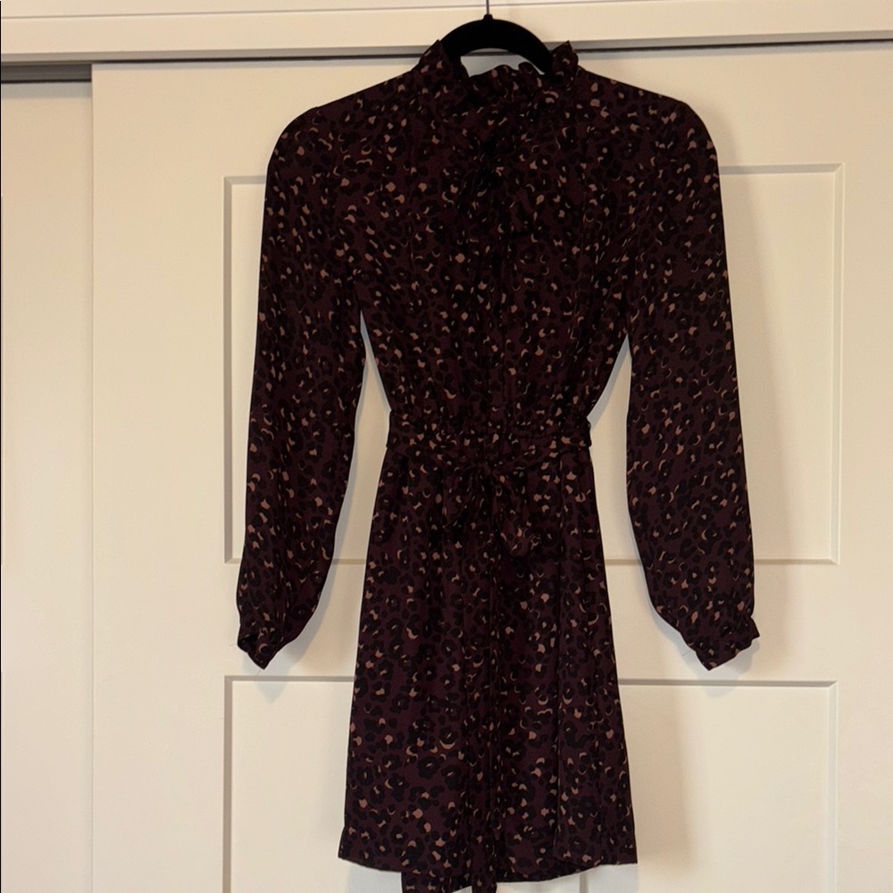Black Sheath Dress with Bishop Sleeves and Collar